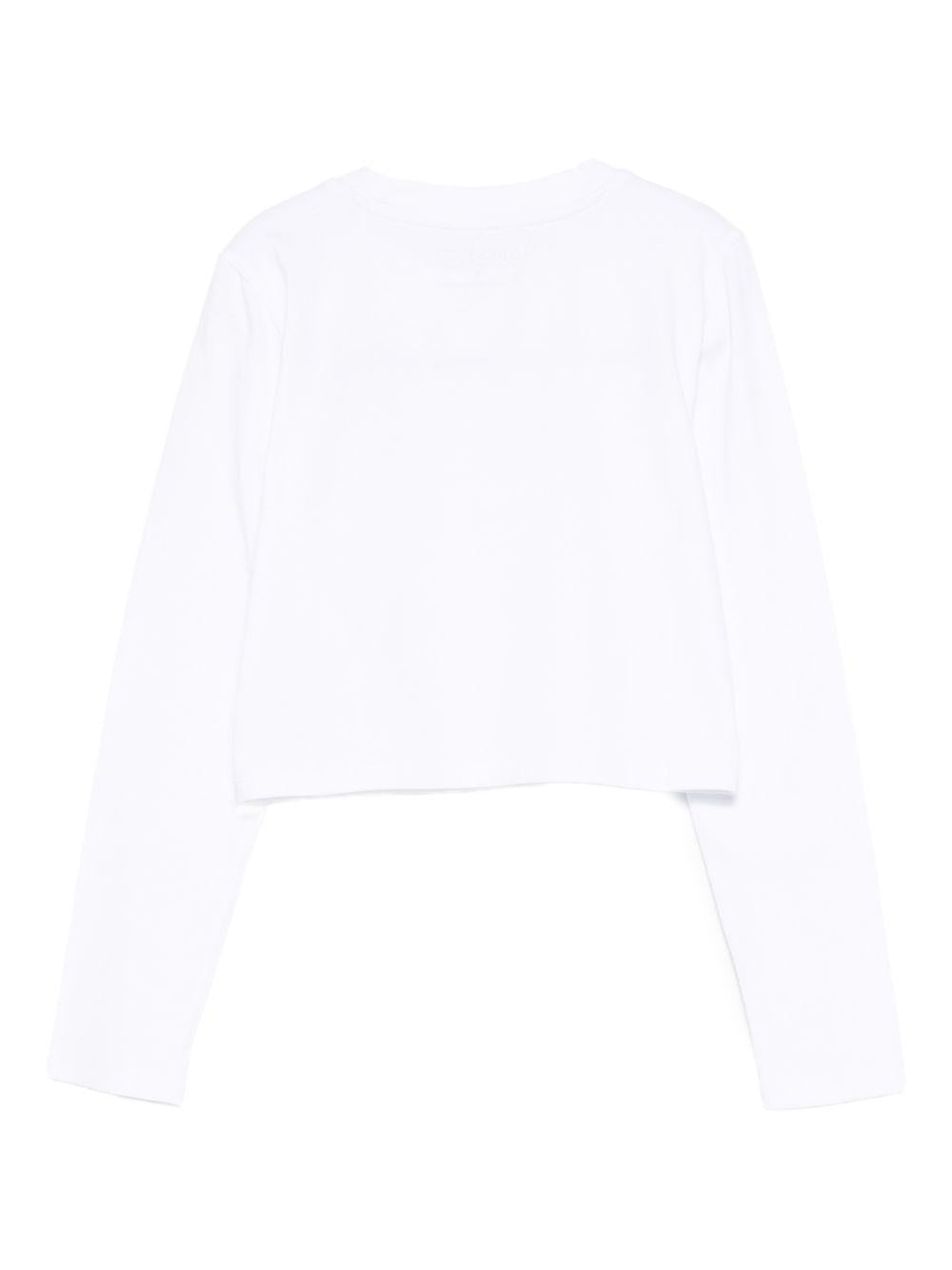 guess tshirt manica lunga con lettera logo con applicazioni perle J5BI40J1314G011 guess