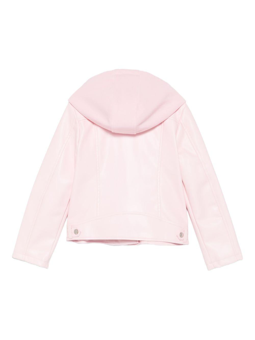 guess giubbino ecopelle con cappuccio in tessuto K5YL00WAEI0G65U guess