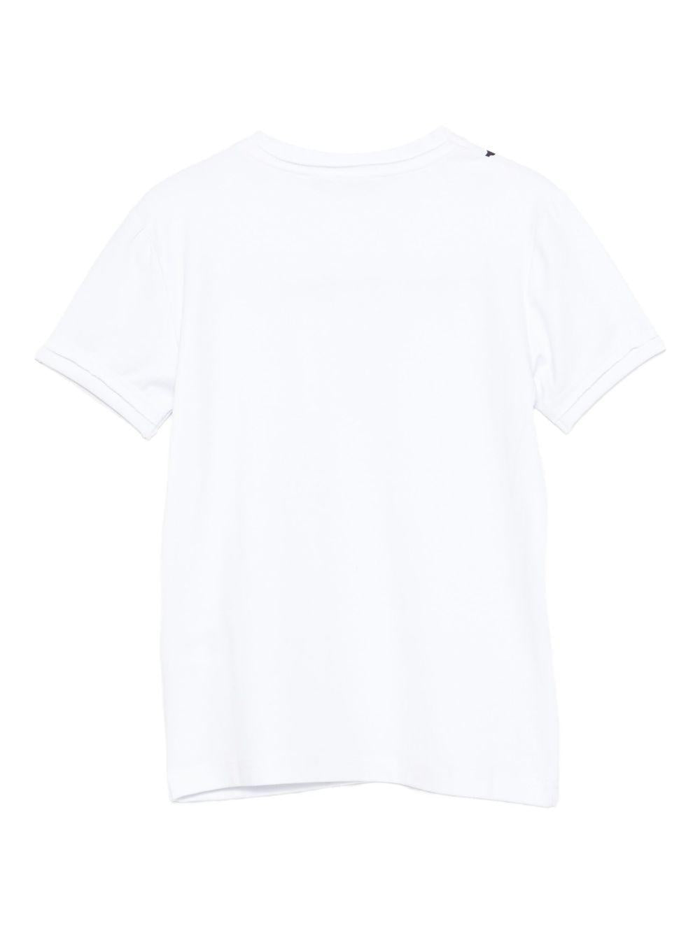 daniele alessandrini tshirt con stampa collana e scritta logo 1232M00219BI DANIELE ALESSANDRINI