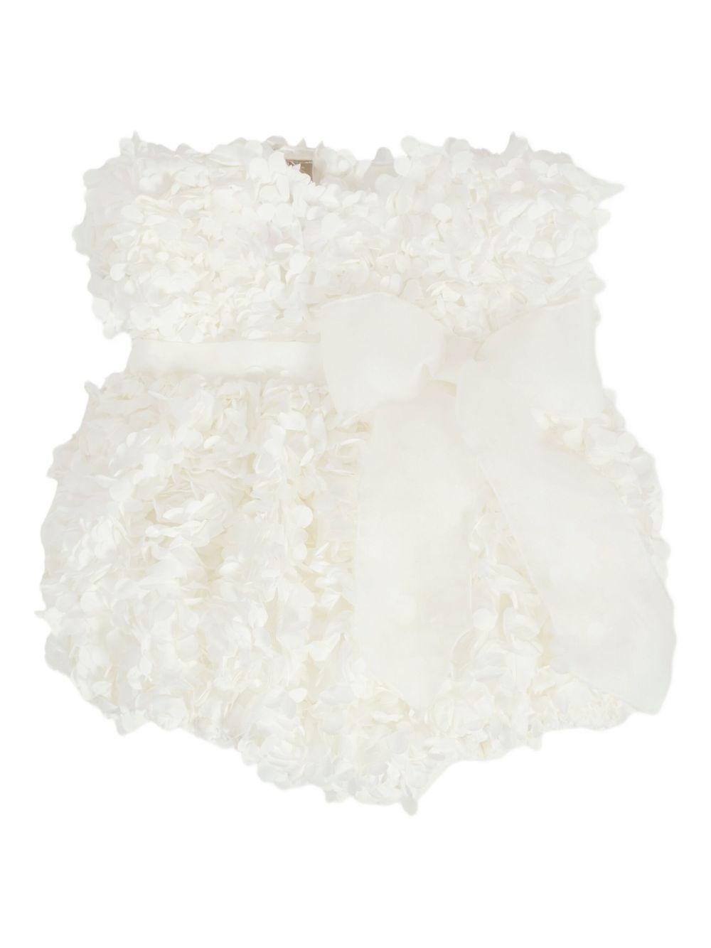la stupenderia pagliaccetto petali con fiocco organza 1CBPG02X30BI La Stupenderia
