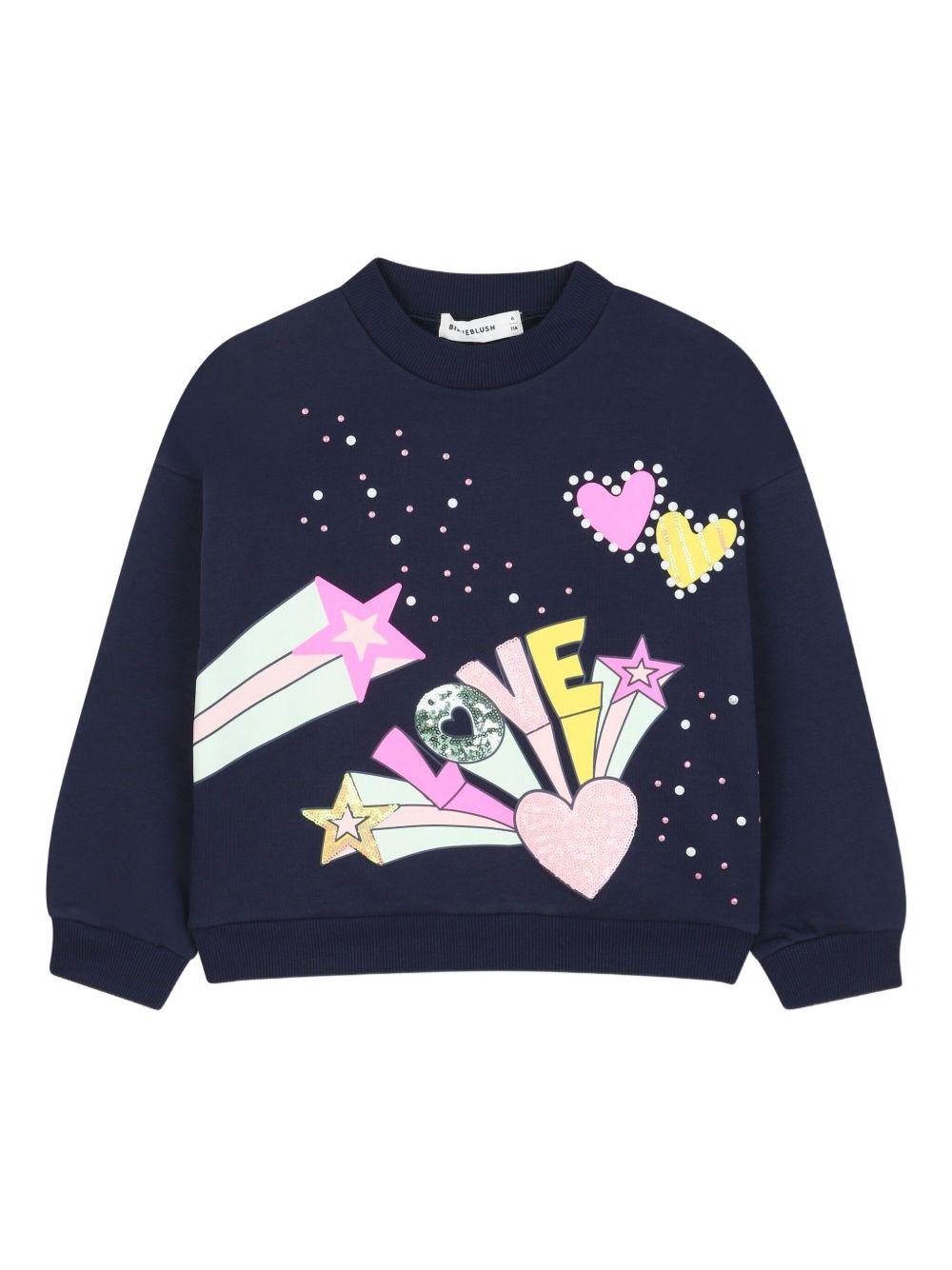 billieblush felpa girocollo con stampe e pailettes U2160385T Billieblush