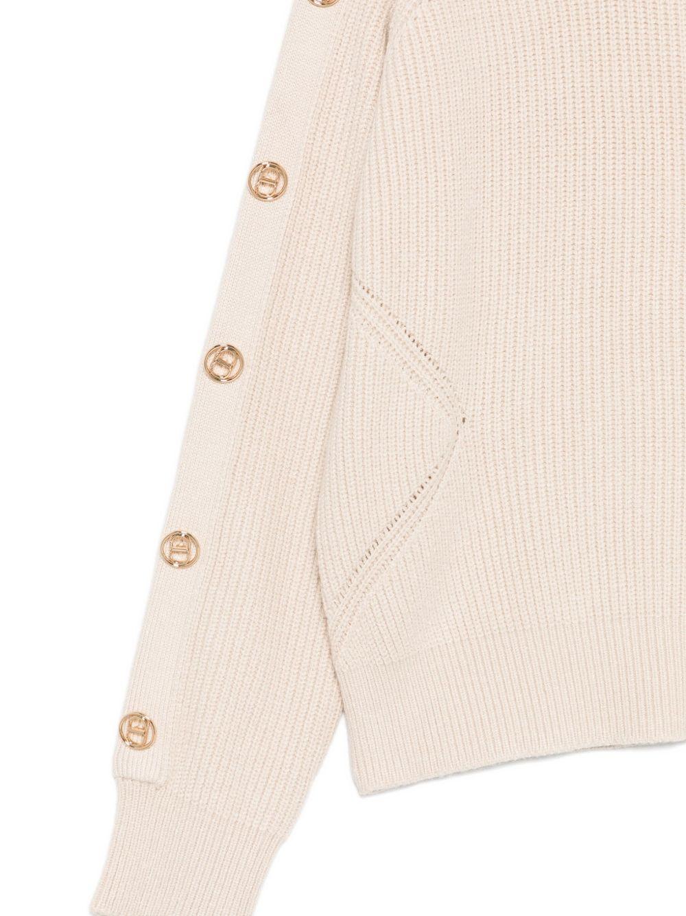 twin set lupetto in maglia a costina 252GJ306110884 Twin set