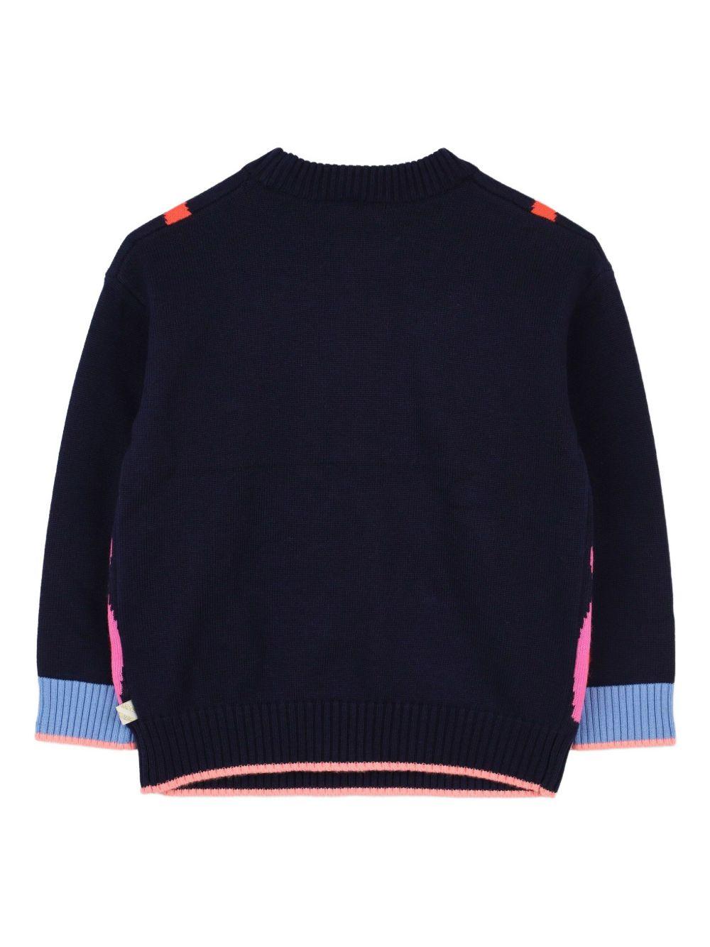 billieblush pull girocollo multicolor disegno farfalla con borchiette U2136885T Billieblush