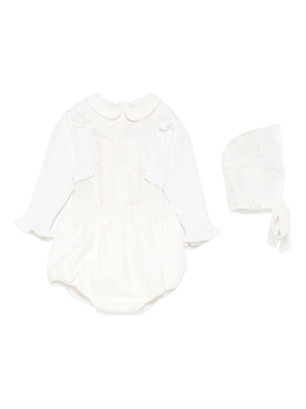 la stupenderia coulotte in velluto con body ricamato cardigan e cuffietta CBCT02V02X28CPA La Stupenderia