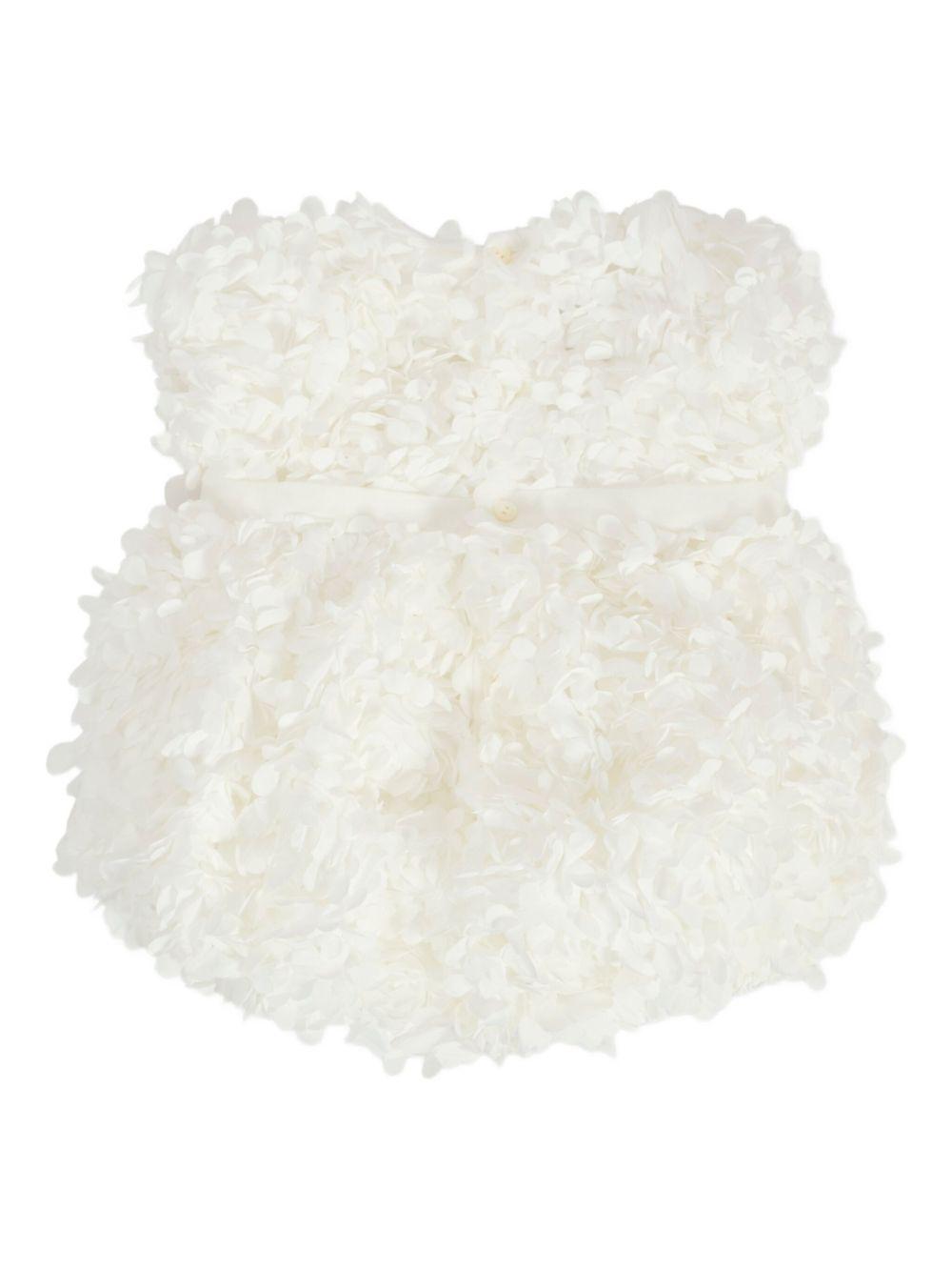 la stupenderia pagliaccetto petali con fiocco organza 1CBPG02X30BI La Stupenderia