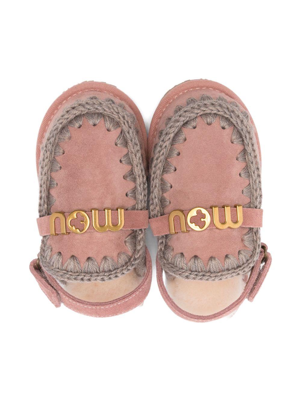 mou kids slipper with back strap MU.FK161001ADKPIN Mou Kids