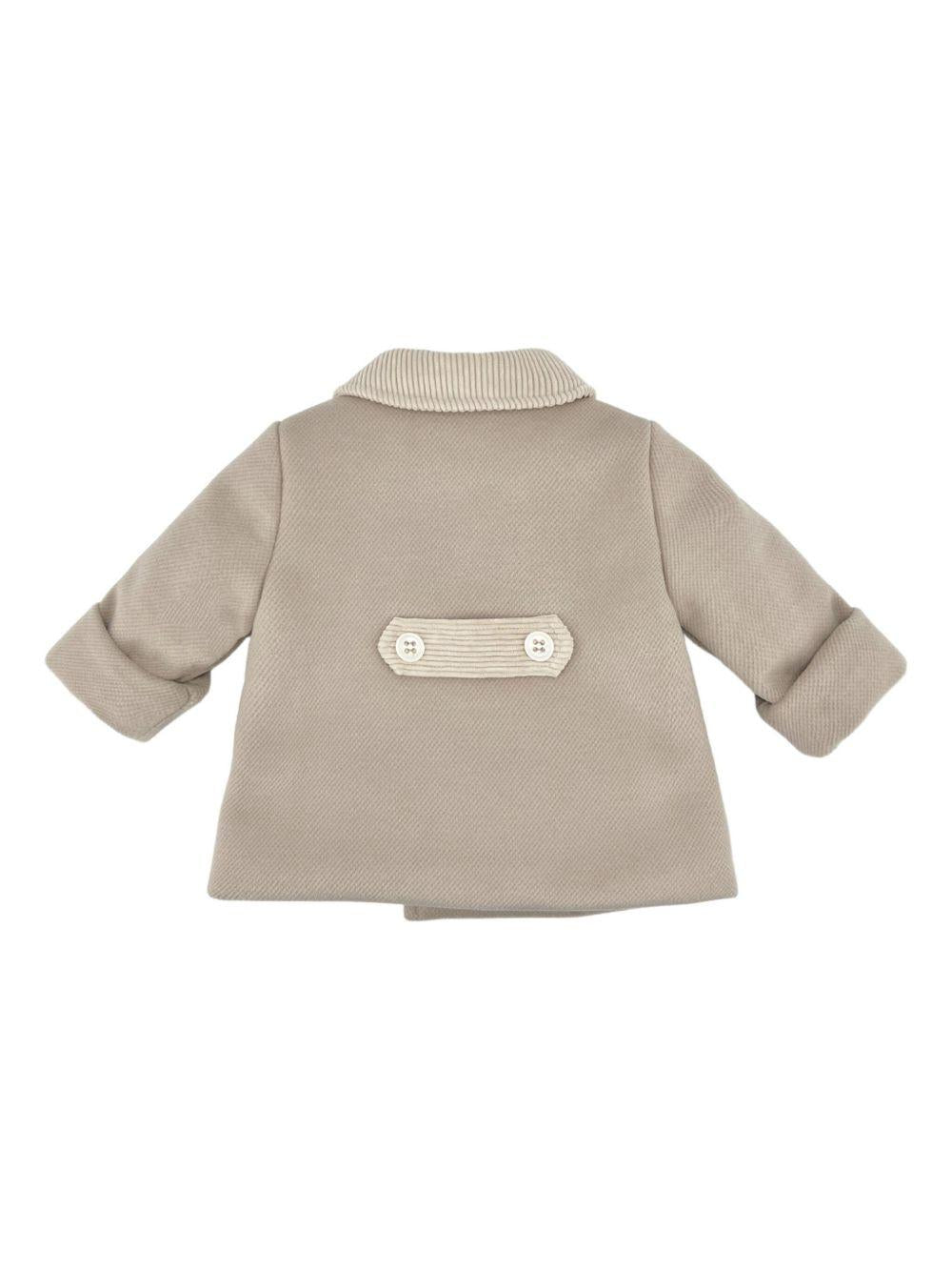 la stupenderia cappottino doppiopetto con tasche e collo in velluto riga larga 1TCGB13H19BG La Stupenderia