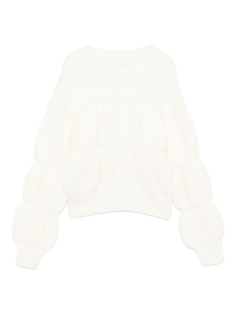 dondup maglia girocollo con lavorazione particolare e maniche particolari DFMA0350000 DONDUP