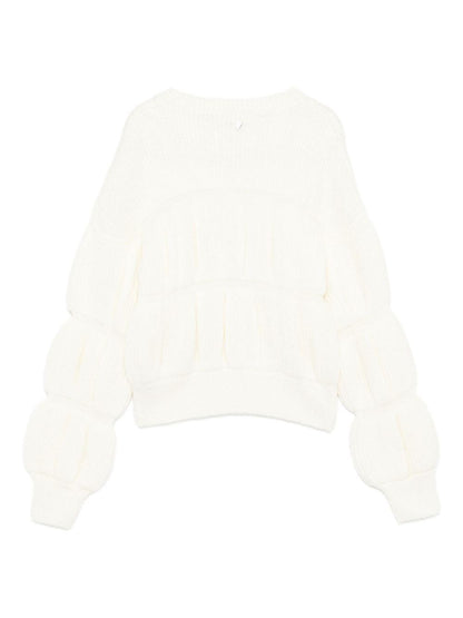 dondup maglia girocollo con lavorazione particolare e maniche particolari DFMA0350000 DONDUP