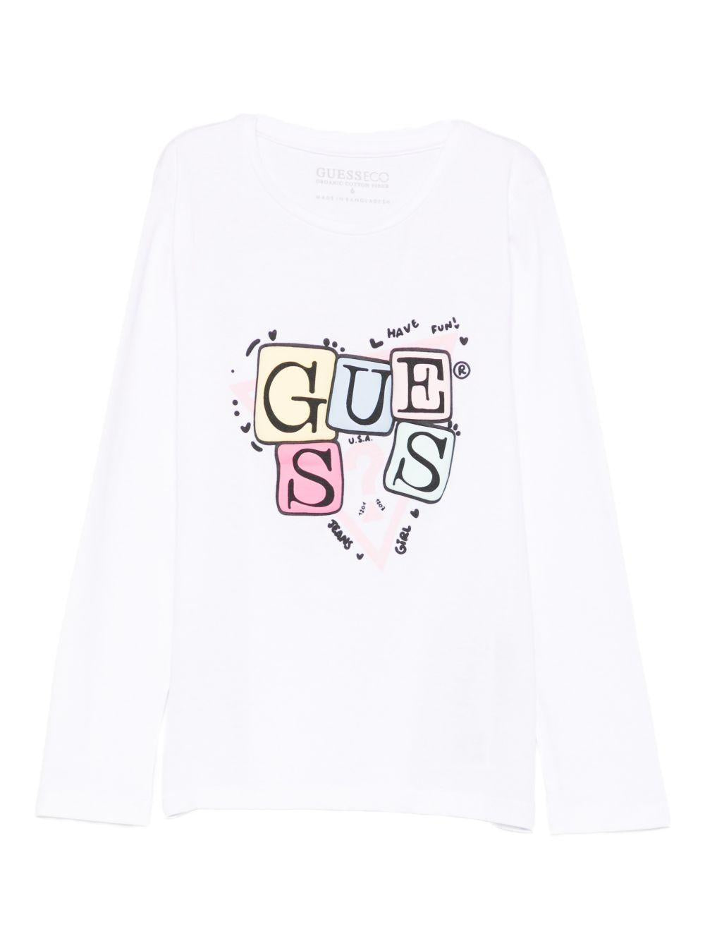 guess tshirt con scritte patch logo K5YI07K6YW4G011 guess