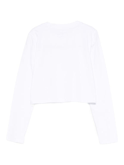 guess tshirt manica lunga con lettera logo con applicazioni perle J5BI40J1314G011 guess