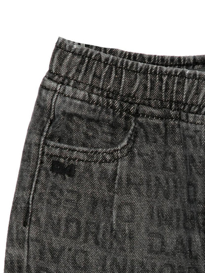 daniele alessandrini denim multilogo con elastico in vita 1291PD00091GR DANIELE ALESSANDRINI