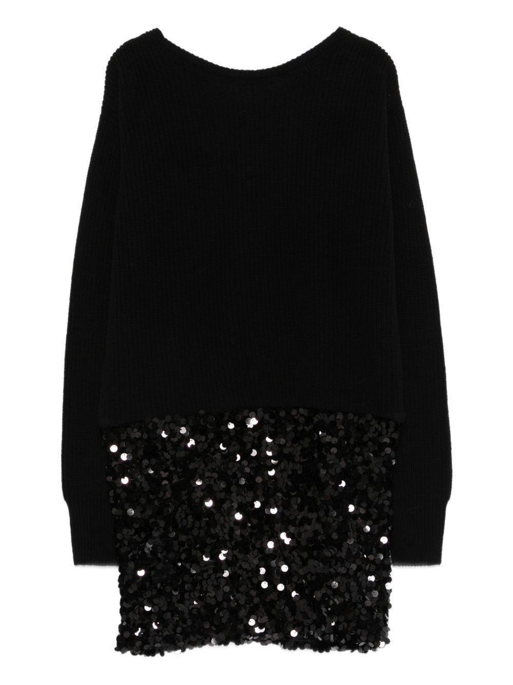 jucca abito incrociato in maglia con gonna in pailettes J4211024/127W003 jucca