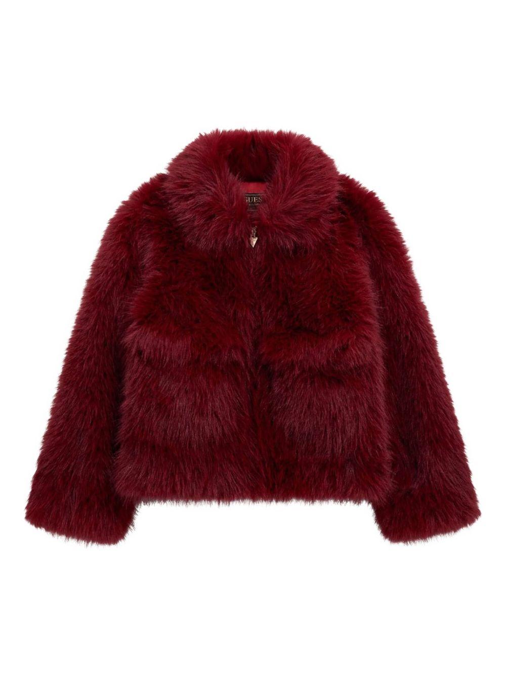 guess giubbino in ecopelliccia con scritta logo J5BL02WHH10G5A9 guess