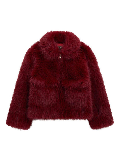 guess giubbino in ecopelliccia con scritta logo J5BL02WHH10G5A9 guess