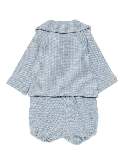 la stupenderia coulotte e cardigan in maglia con body collo ricamato TBCT07M07AZZCEL La Stupenderia