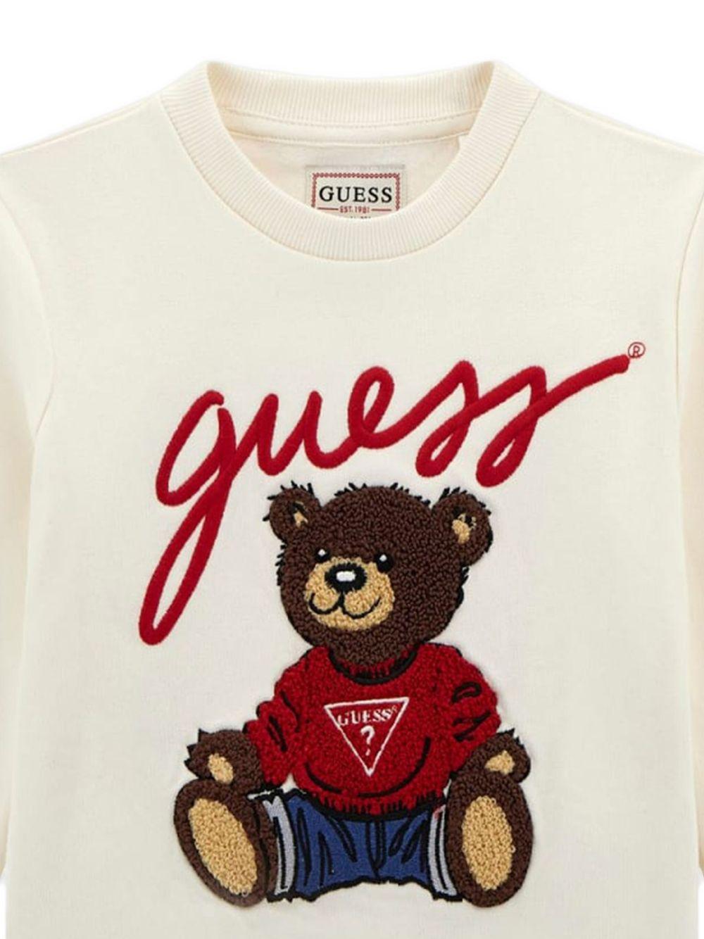 guess felpa con orsetto e scritta logo ricamata H5YT00KAX74G012 guess