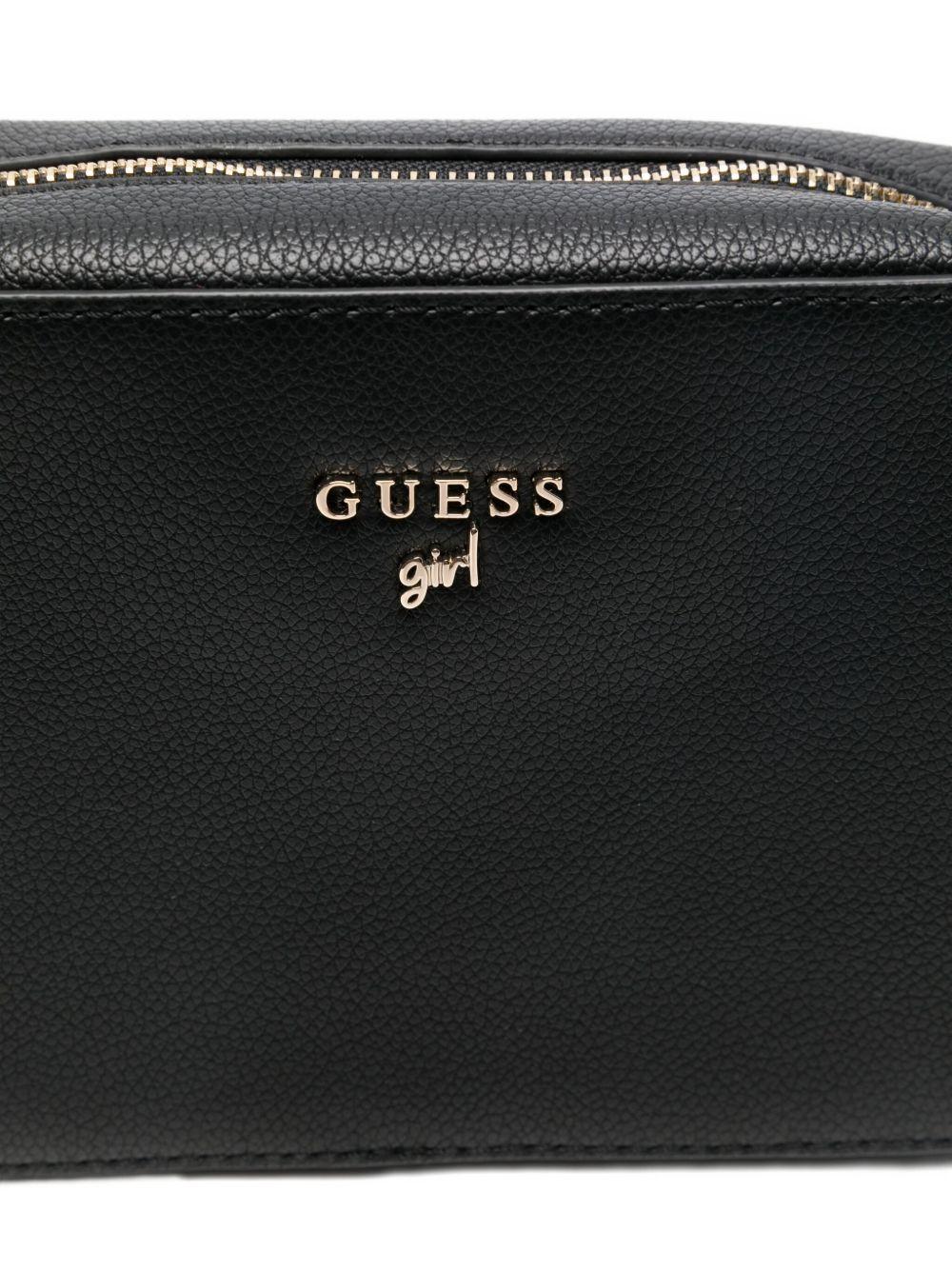 guess borsa con tracolla e scritta logo in oro J5GZ07WG730JBLK guess