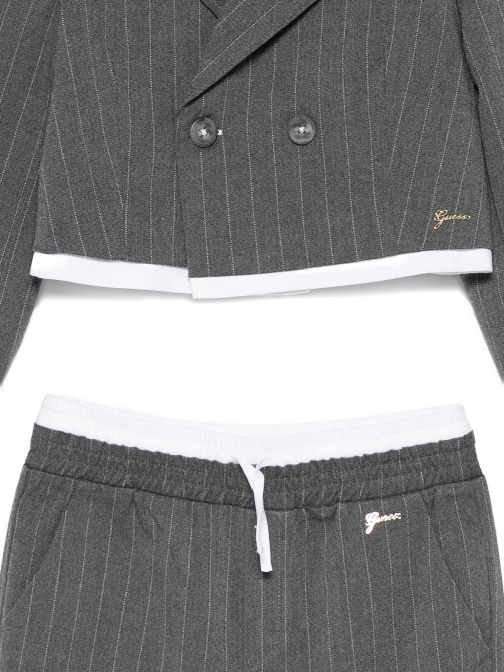 guess giacca corta doppiopetto con pantalaccio gessato J5BN00W3150S92W guess