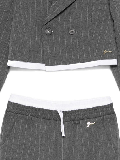 guess giacca corta doppiopetto con pantalaccio gessato J5BN00W3150S92W guess