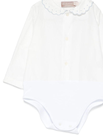 la stupenderia coulotte e cardigan in maglia con body collo ricamato TBCT07M07AZZCEL La Stupenderia