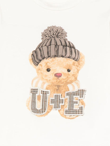 miss grant tshirt manica lunga con orsetto con cappello UEM0638BI Miss Grant