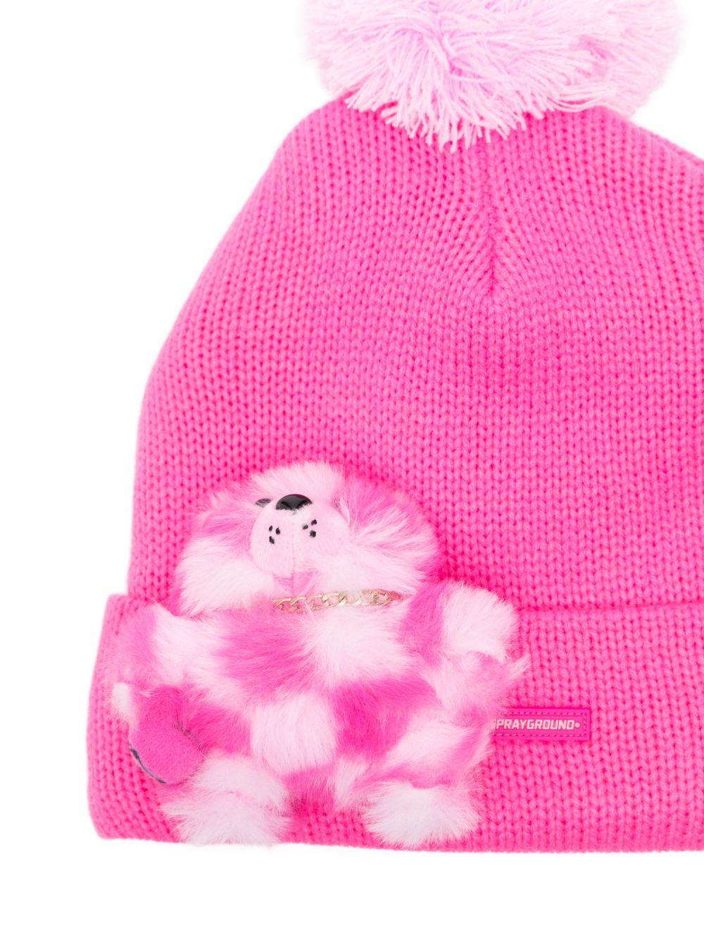 spraygrond cappello in lana con orso 