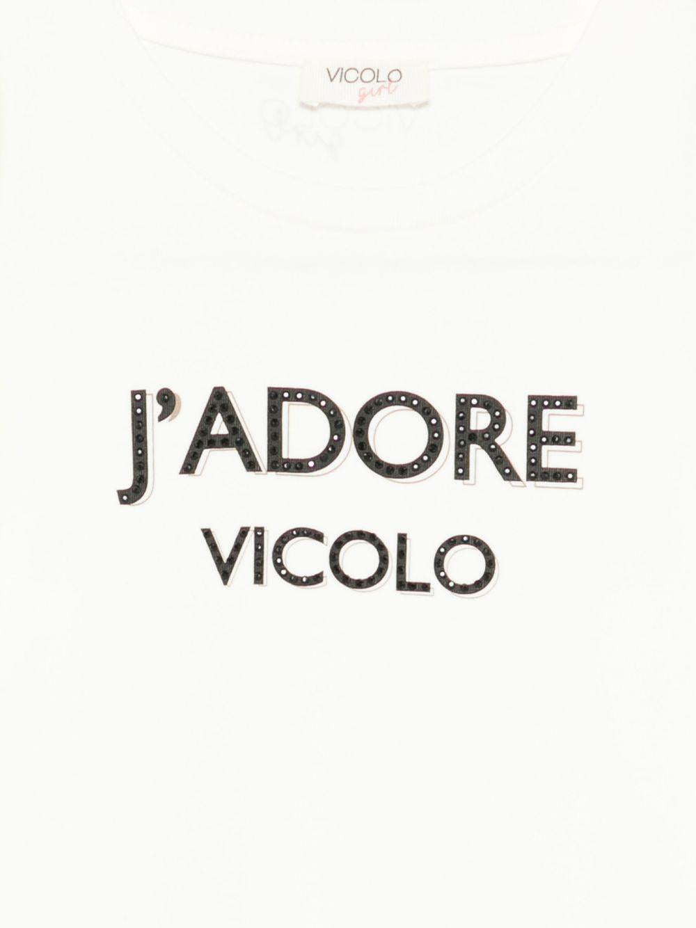 vicolo tshirt con scritta e strass 3141M00221LT vicolo
