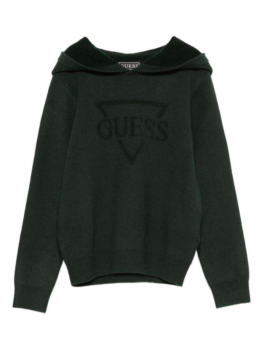 guess maglia con cappuccio con scritta logo in tinta L5BR13Z0470G8H6 guess