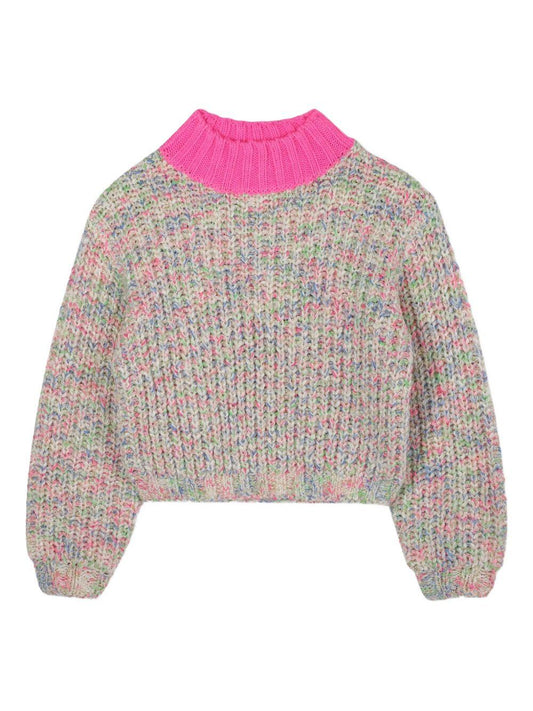 billieblush pullover con collo a contrasto in maglia doppia multicolor U21367Z41 Billieblush