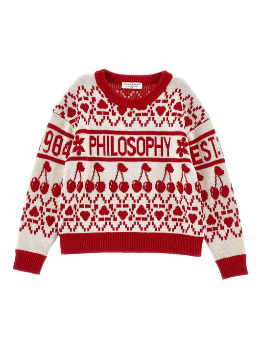 philosophy di lorenzo serafini pullover girocollo jaquard I9F6026066P143 Philosofy kids