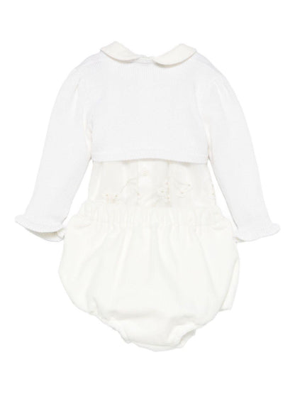 la stupenderia coulotte in velluto con body ricamato cardigan e cuffietta CBCT02V02X28CPA La Stupenderia