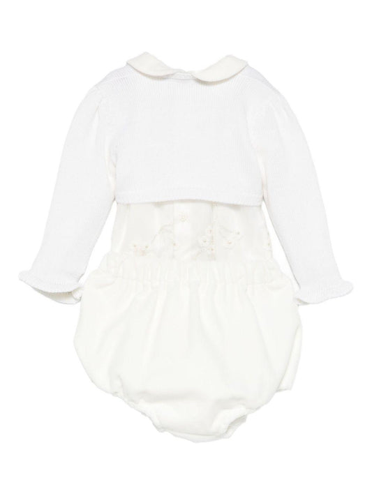 la stupenderia coulotte in velluto con body ricamato cardigan e cuffietta CBCT02V02X28CPA La Stupenderia