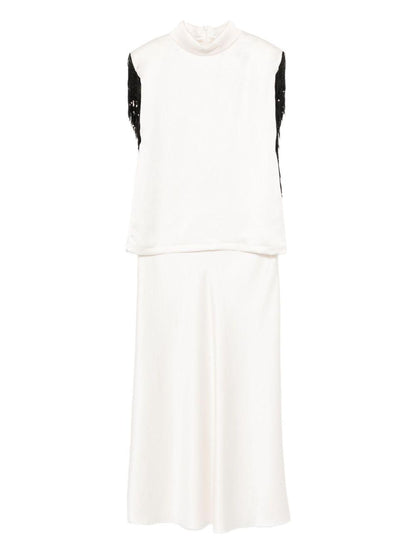 jucca top raso con frangia e gonna in raso con bordo velluto J4212247J4215081/38P045 jucca