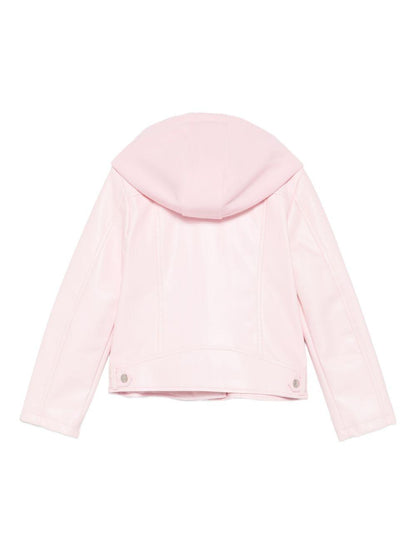 guess giubbino ecopelle con cappuccio in tessuto K5YL00WAEI0G65U guess