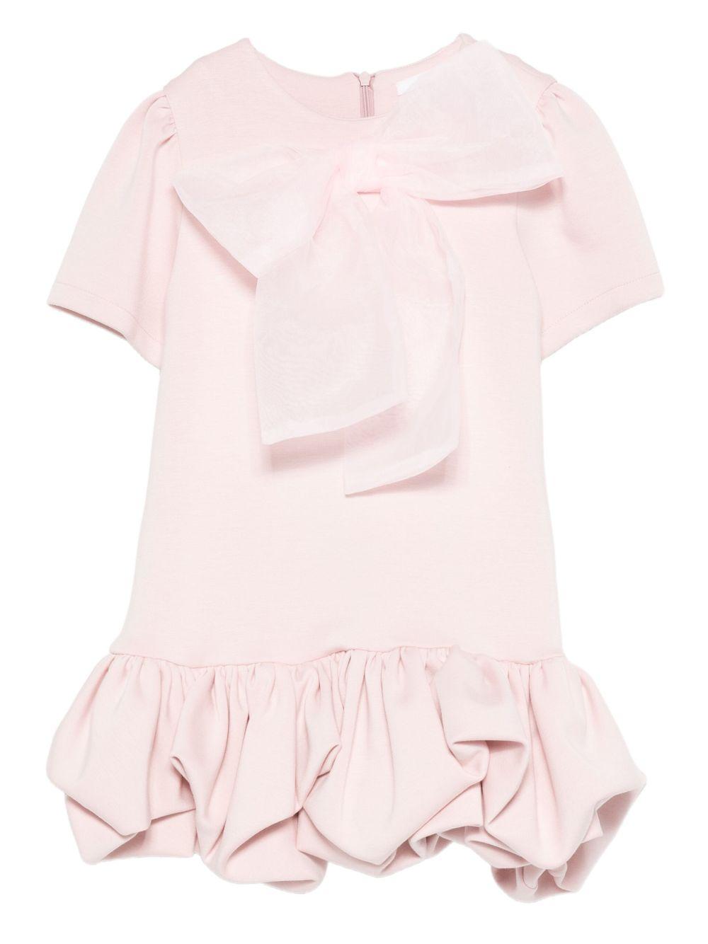 miss grant abito a palloncino con fiocco  in neoprene leggero MG1416RO Miss Grant