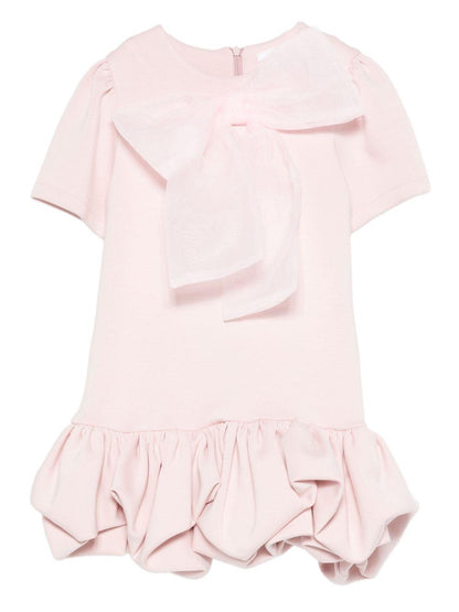 miss grant abito a palloncino con fiocco  in neoprene leggero MG1416RO Miss Grant