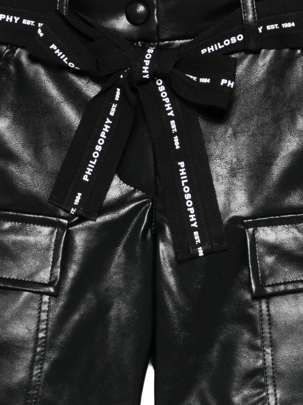 philosophy di lorenzo serafini bermuda con cintura spalmato laminato I1F4096404P050 Philosofy kids