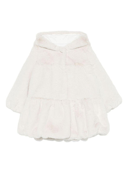 le bebe' ecopelliccia con cappuccio con balze LBG6179KLT LE BEBE'