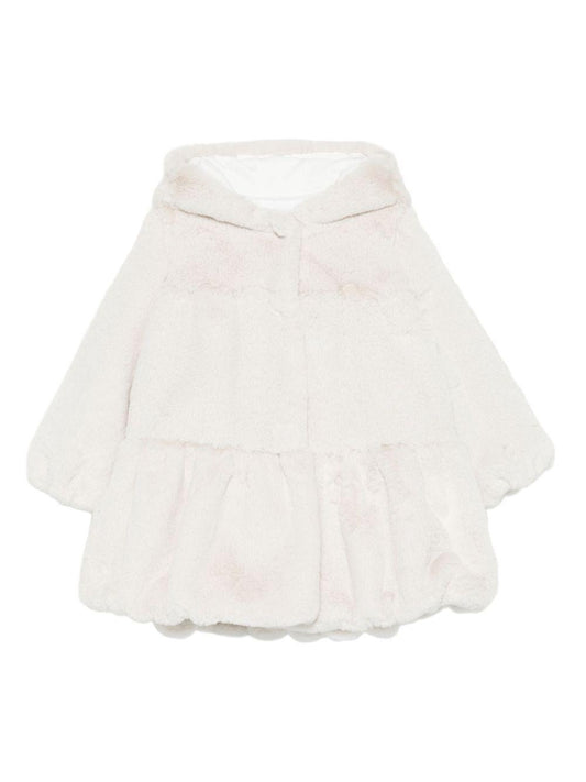 le bebe' ecopelliccia con cappuccio con balze LBG6179KLT LE BEBE'