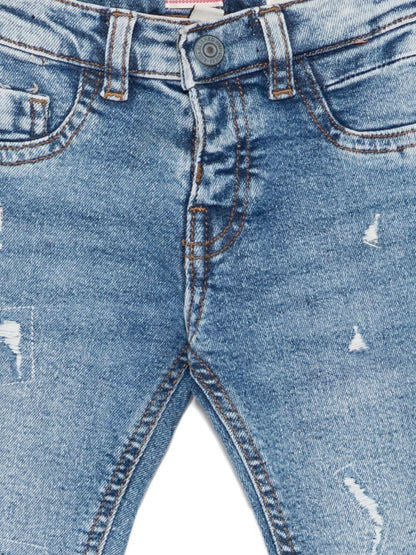 guess denim chiaro slim fit con rotture N5YA00D5QY0MMRB guess