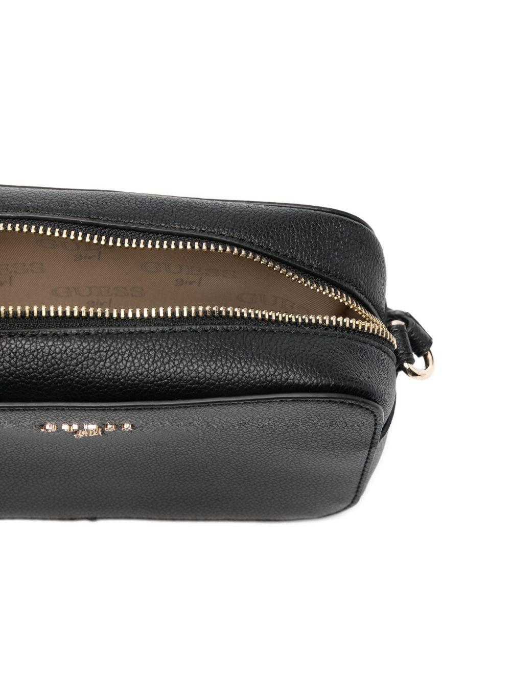 guess borsa con tracolla e scritta logo in oro J5GZ07WG730JBLK guess