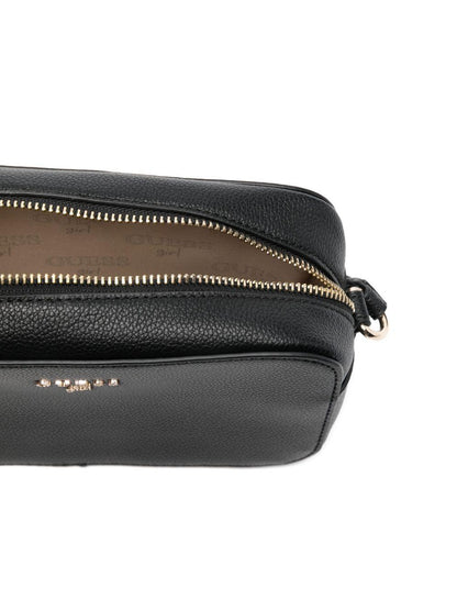 guess borsa con tracolla e scritta logo in oro J5GZ07WG730JBLK guess