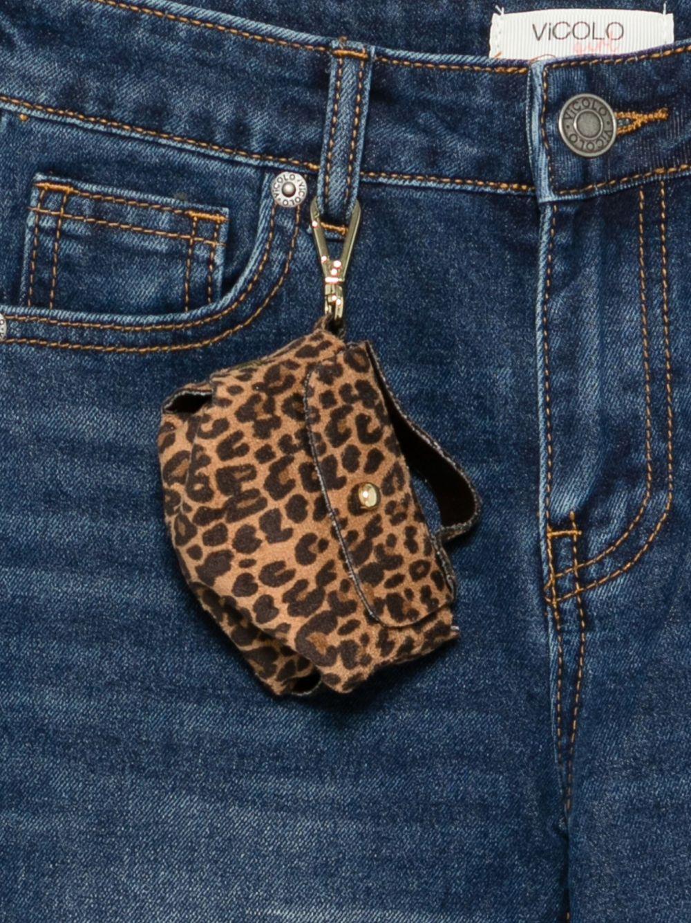 vicolo denim con scritta sul di dietro e borsetta maculata 3141PD00226BL vicolo