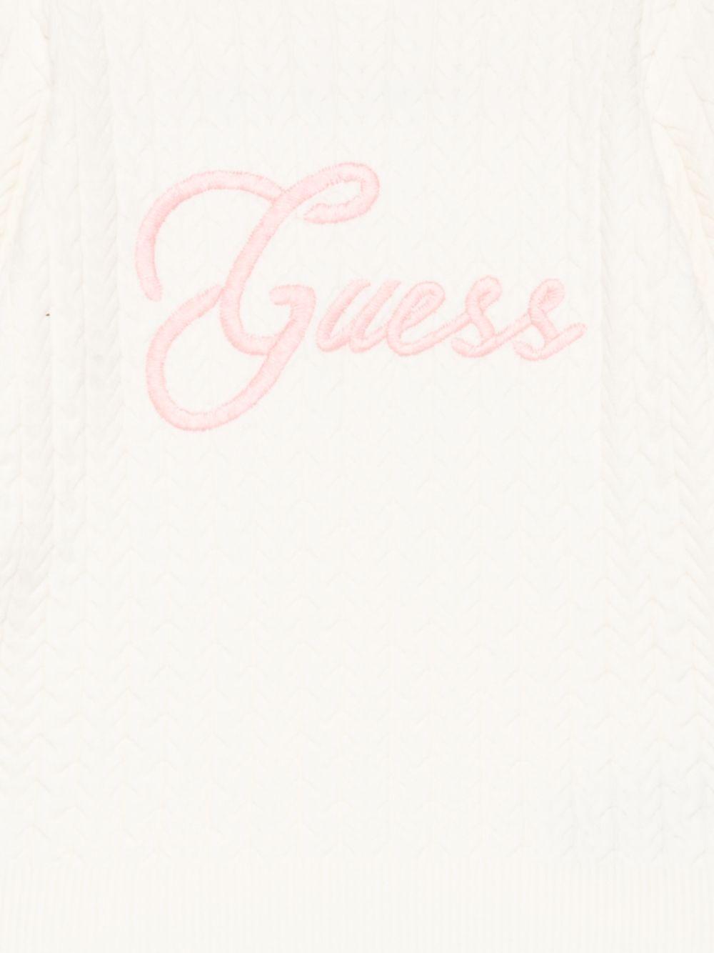 guess maglia girocollo con scritta ricamo logo e leggins in maglia a treccia K5YR04Z3OI0G012 guess