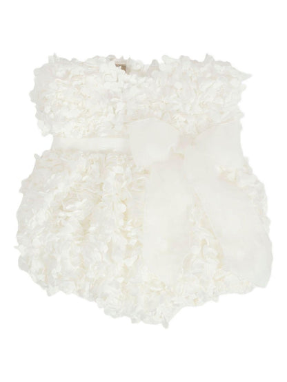 la stupenderia pagliaccetto petali con fiocco organza 1CBPG02X30BI La Stupenderia