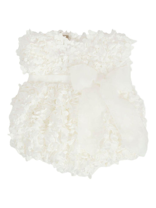 la stupenderia pagliaccetto petali con fiocco organza 1CBPG02X30BI La Stupenderia