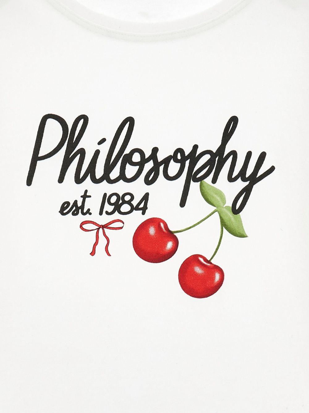 philosophy di lorenzo serafini tshirt cotone jersey manica lunga con stampa scritta logo e cherry I1F6056202P001 Philosofy kids