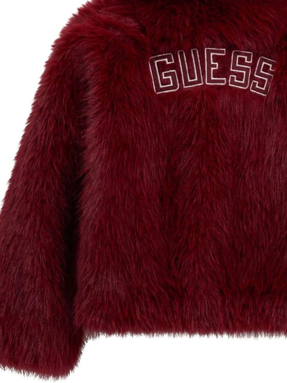 guess giubbino in ecopelliccia con scritta logo J5BL02WHH10G5A9 guess