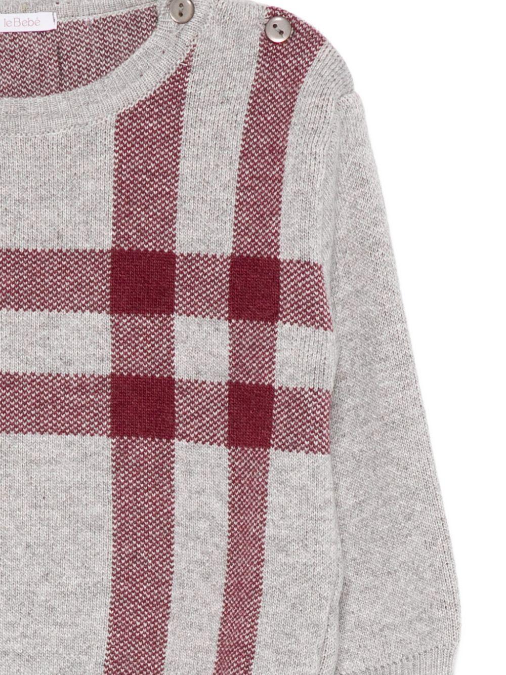 le bebe' maglioncino girocollo con contrasti di colore LBB5149GR LE BEBE'